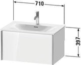 Duravit Waschtischunterbau XVIU 710x397x480mm Nussbaum Mitte – Wandhängend für Viu 234473