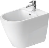 DURAVIT D-Neo Stand-Bidet 580 mm Weiß mit Überlauf & Hahnlochbank, WonderGliss