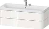 DURAVIT Waschtischset HAPPY D.2 PLUS 1175x490mm, ein Hahnloch, taupe supermatt – Wandhängend, 2 Schubkästen