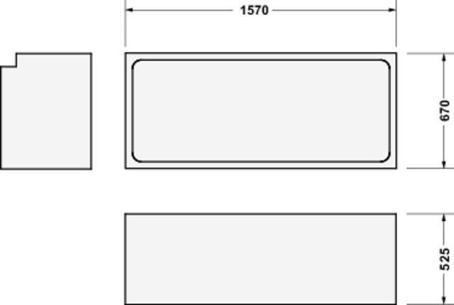 Duravit No.1 Wannenträger 1500x700mm – Polystyrol, rechteckig, 515mm hoch