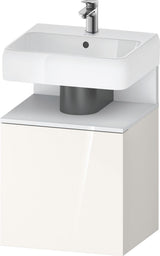 DURAVIT Qatego Waschtischunterbau 490 mm wandhängend, 1 Tür links, Weiß Matt mit Eiche Schwarz Nische