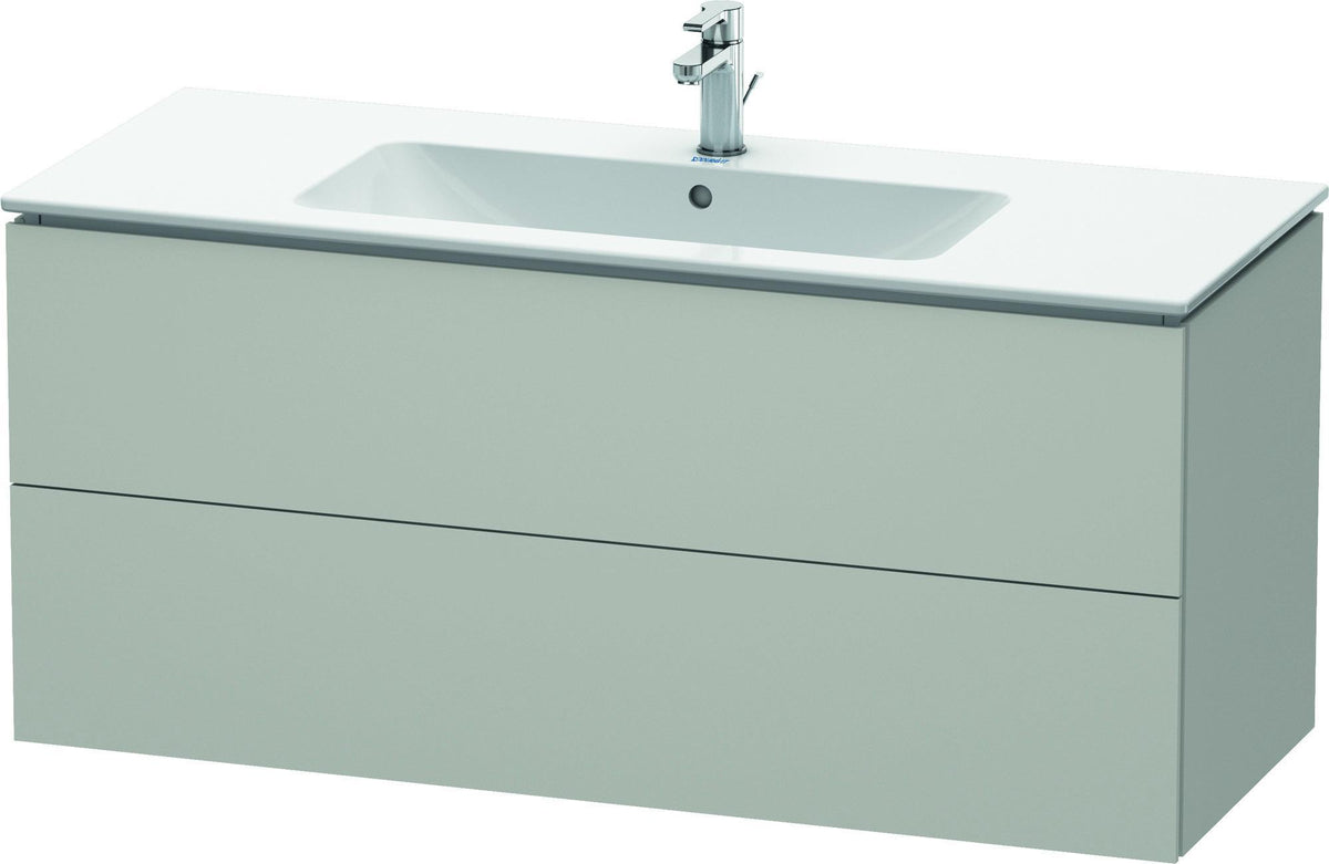 Duravit L-Cube Waschtischunterbau 1220 mm taupe matt mit 2 Schubkästen und Tip-On-Technik