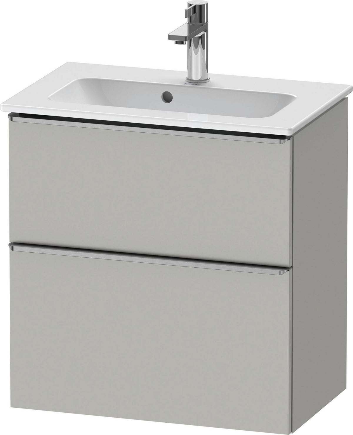 Duravit D-Neo Waschtischunterbau 610 mm betongrau matt mit Soft-Close und Bronze-Griff
