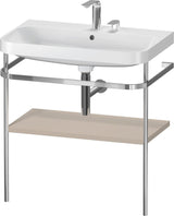 DURAVIT Happy D.2 c-shaped Waschtisch-Set 775 mm mit Metallkonsole, taupe seidenmatt