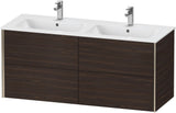 Duravit XViu Waschtischunterbau wandhängend 1280 mm, 4 Schubkästen, champagner matt/weiß matt