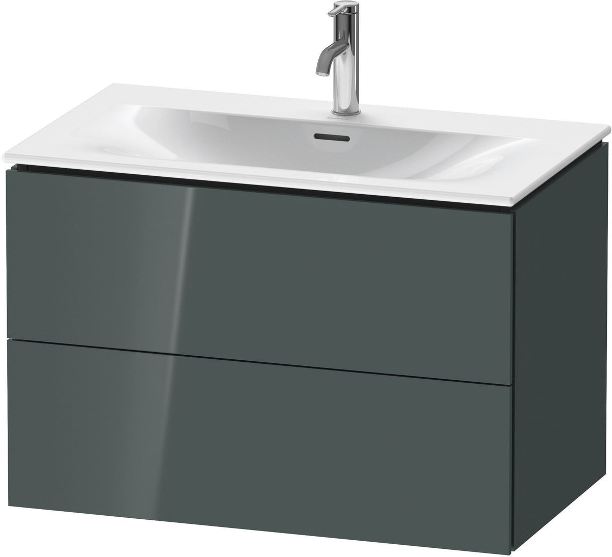 Duravit L-Cube Waschtischunterbau 820 mm weiß matt mit 2 Schubkästen und Tip-On-Technik