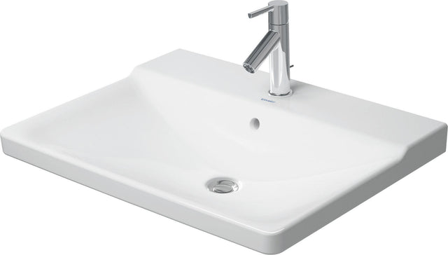 DURAVIT Möbelwaschtisch P3 Comforts 650 mm weiß mit Überlauf und Hahnlochbank