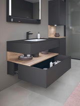 DURAVIT Qatego Hochschrank 400 mm, 2 Türen, weiß Hochglanz, Eiche Schw. Matt
