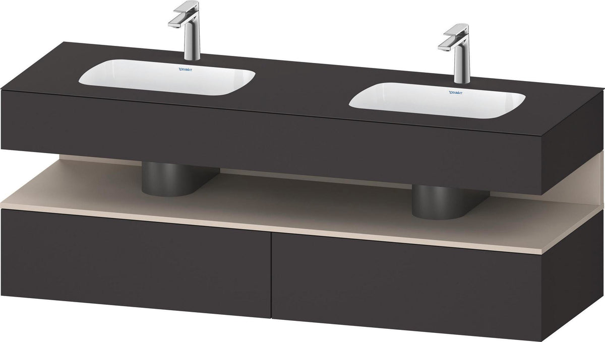 DURAVIT Qatego Studio F. A. Porsche Waschtischset 1600 mm mit Konsolenwaschtischunterbau, 2 Auszüge