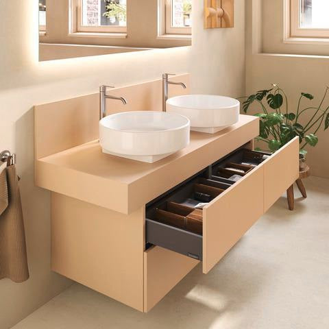 DURAVIT Balcoon Konsole 1400 mm mit Ausschnitt links – Elfenbein Matt