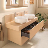 DURAVIT Balcoon Konsole 1400 mm mit Ausschnitt links – Elfenbein Matt