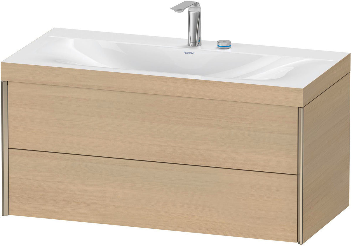 DURAVIT XViu c-bonded Waschtischunterbauset 1000 mm mit 2 Schubkästen, champagner matt / mediterrane eiche