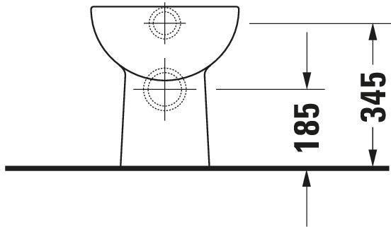 DURAVIT D-Code Stand-WC 480 mm Tiefspüler, Abgang waagerecht, weiß