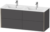 Duravit XViu Waschtischunterbau wandhängend 1280 mm, 4 Schubkästen, champagner matt/weiß matt