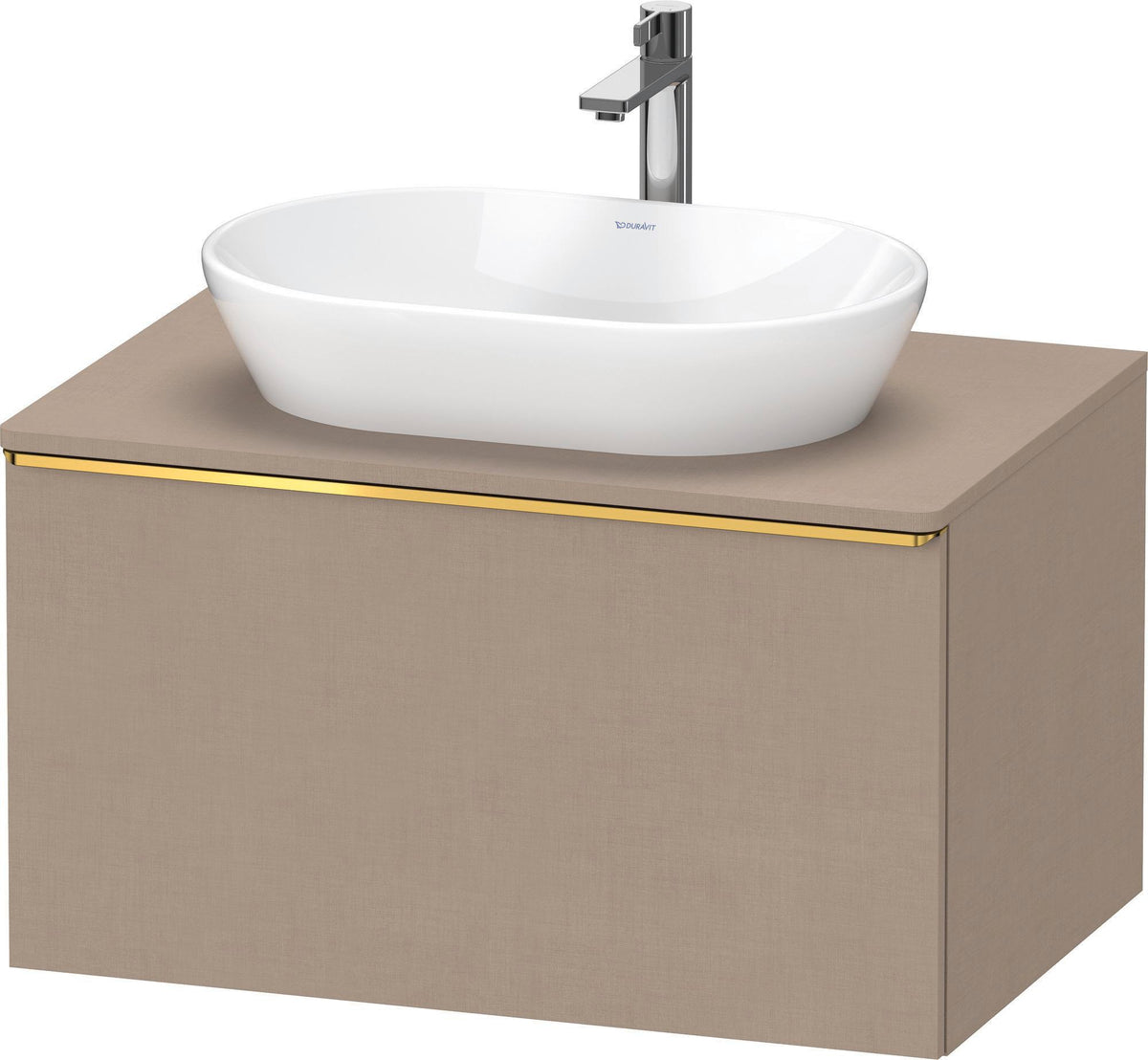 DURAVIT D-Neo Konsolenwaschtischunterbau 800 mm betongrau matt mit Bronze-Griff und Soft-Close-Auszug