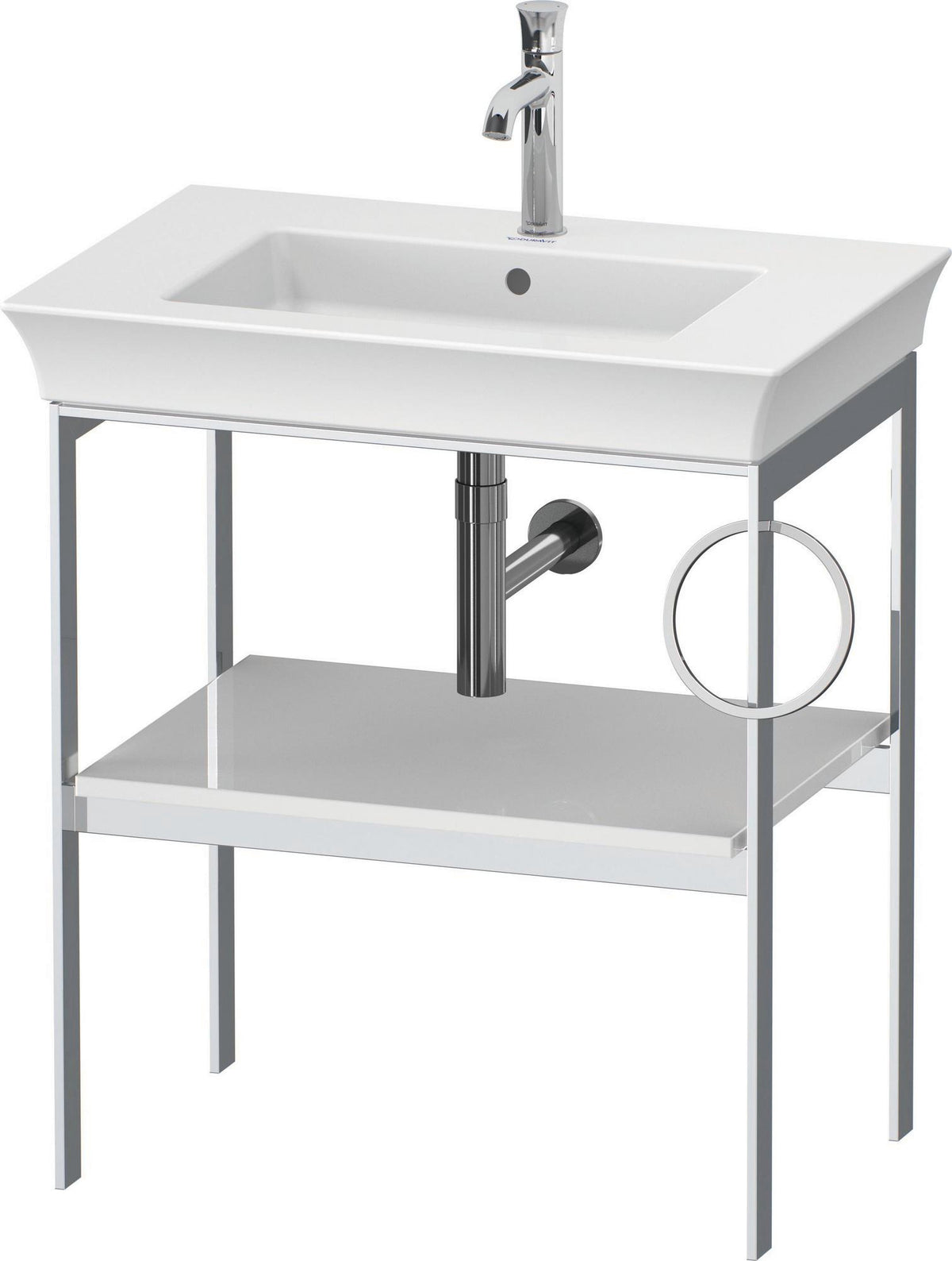 DURAVIT Metallkonsole White Tulip 684 mm, weiß seidenmatt, höhenverstellbar, von Philippe Starck