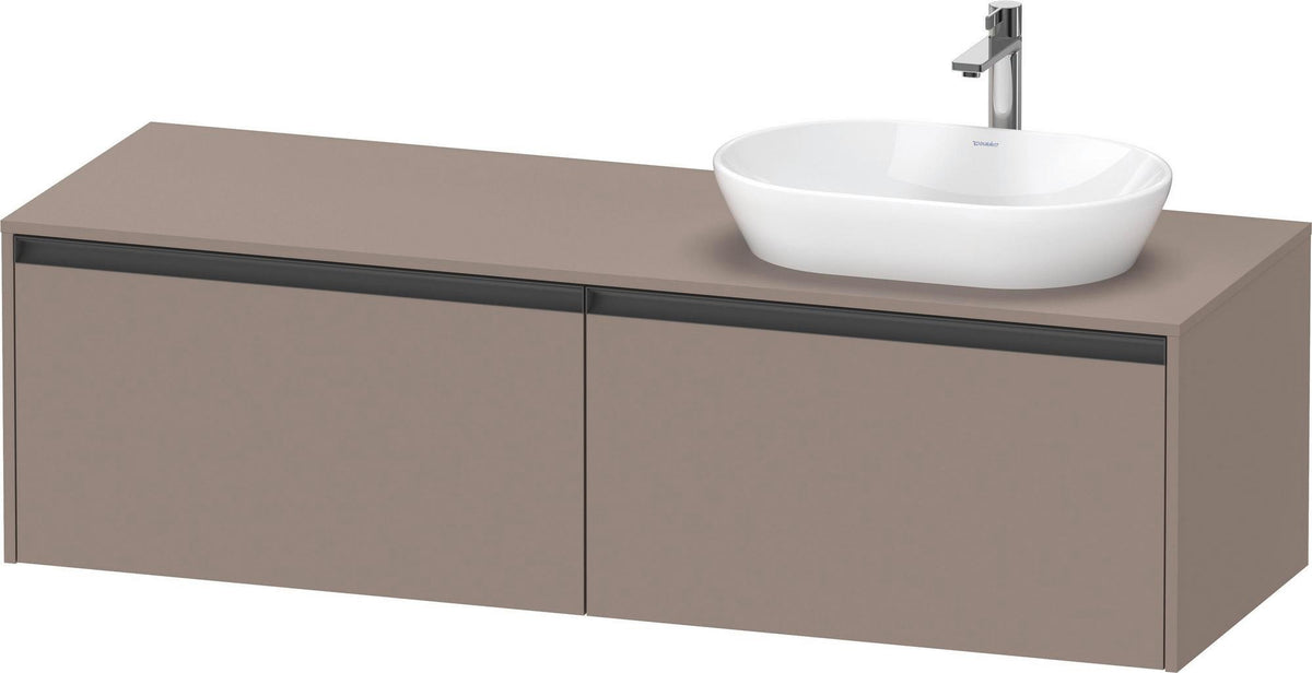 DURAVIT Ketho.2 Waschtischunterbau 1600 mm betongrau matt mit 2 Auszügen