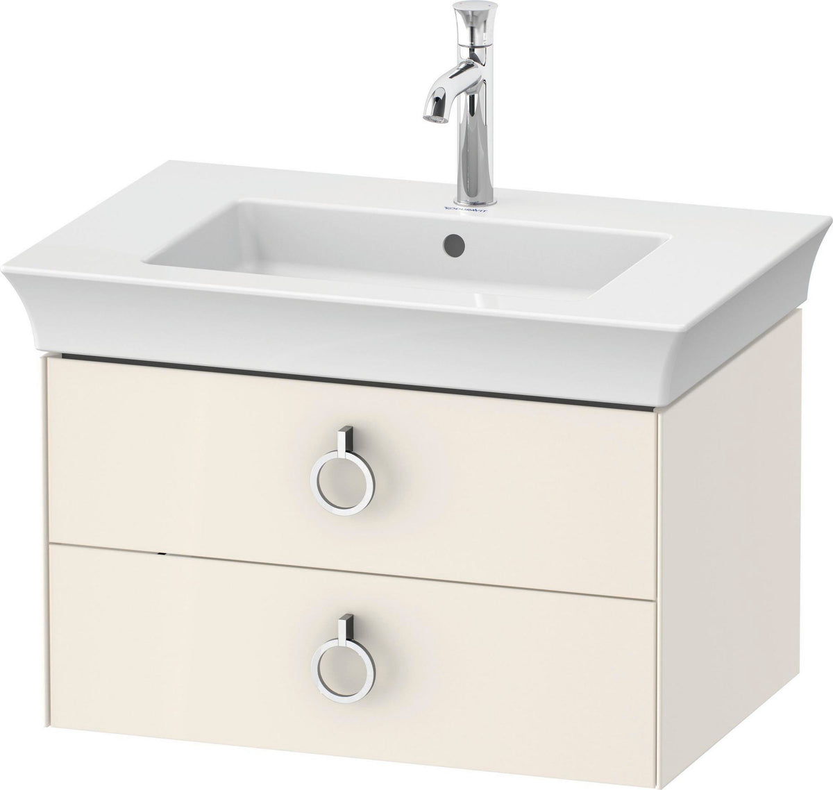 DURAVIT Waschtischunterbau White Tulip 684 mm wandhängend, 2 Schubkästen, Nussbaum/Taupe Hochglanz