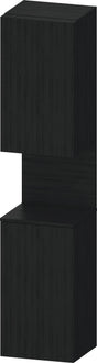 DURAVIT Qatego Hochschrank 400 mm Eiche Schwarz Matt – 2 Türen, Soft-Close, Tip-on
