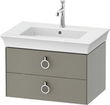 Duravit White Tulip Waschtischunterbau wandhängend 684 mm mit 2 Schubkästen und Griff, weiß seidenmatt