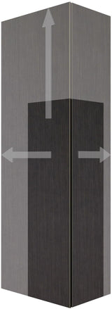 DURAVIT Hochschrank L-Cube 500 mm Eiche Schwarz – 1 Tür, 4 Glasböden, Soft-Close
