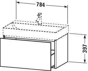 Duravit XSquare Waschtischunterbau 784 mm – wandhängend, für DuraSquare Waschtische