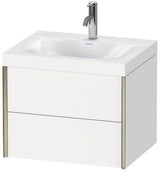 Duravit XVIU Möbelwaschtischset 600x480mm mit Viu Waschtisch und Nussbaum-Einrichtung