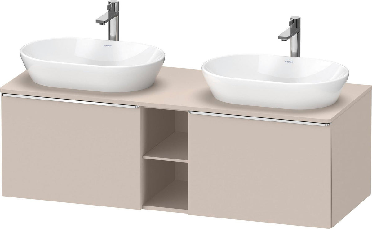 DURAVIT D-Neo Konsolenwaschtischunterbau 1400 mm betongrau matt mit 2 Auszügen und Bronze-Griffen