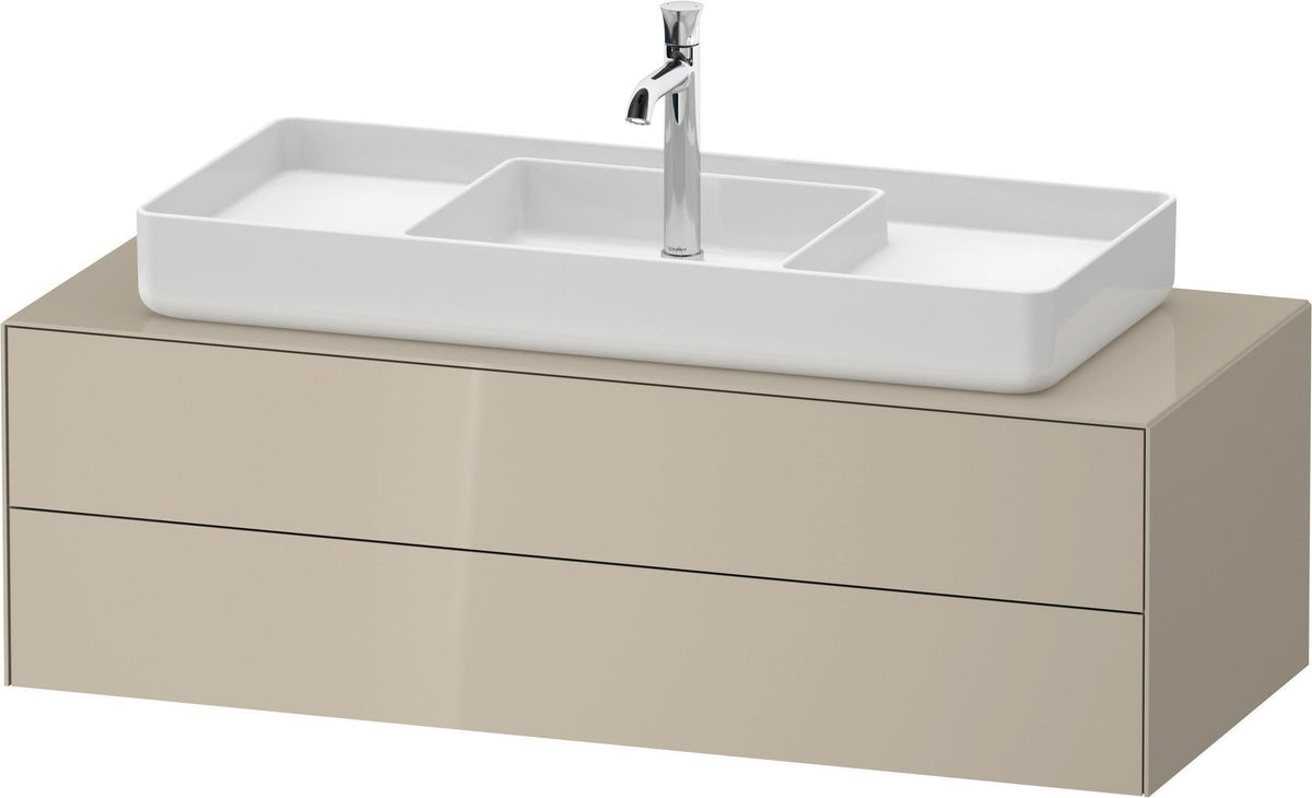 Duravit White Tulip Waschtischunterbau 1300 mm Nussbaum Mitte, wandhängend, Tip-On, 2 Schubkästen