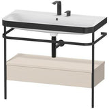 Duravit Waschtischset Happy D.2 Plus 975x490mm Taupe Supermatt mit Nussbaum-Konsole