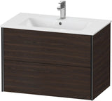 Duravit XViu Waschtischunterbau wandhängend 810 mm, 2 Schubkästen, champagner matt/weiß matt – ohne Griff, mit Tip-On-Technik