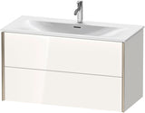 DURAVIT XViu Waschtischunterbau wandhängend 1010 mm, 2 Schubkästen, weiß matt – mit Tip-On-Technik