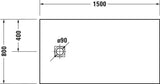 Duravit Sustano Duschwanne 1400x800x30 mm Mineralguss hellgrau matt – rechteckig, bodenbündig, mit Rutschhemmung