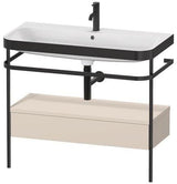 Duravit Waschtischset Happy D.2 Plus 975x490mm Taupe Supermatt mit Nussbaum-Konsole