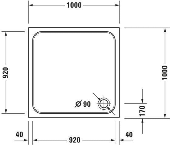 DURAVIT D-Code Duschwanne 800x800 mm Weiß Sanitäracryl Quadratisch