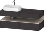 graphit supermatt / Nische taupe supermatt, mit Siphonausschnitt und Schürze / anthrazit