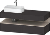 Duravit Qatego Konsolenwaschtischunterbau 1400 mm weiß hochglanz mit Eiche schwarz Nische