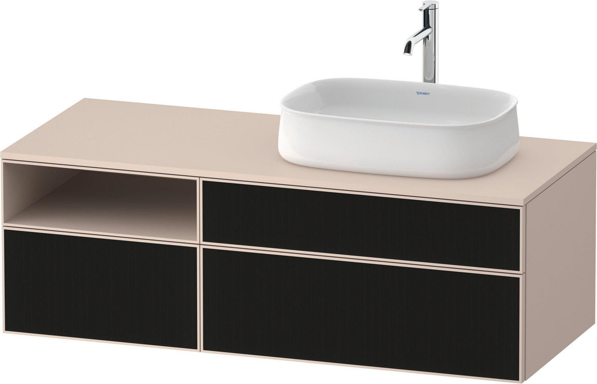 DURAVIT Zencha Konsolenwaschtischunterbau 1300 mm Eiche Anthrazit mit 2 Auszügen