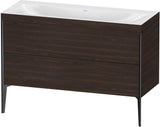 DURAVIT XViu Waschtischunterbauset 1200 mm mit 2 Auszügen, Schwarz Matt / Amerikanischer Nussbaum