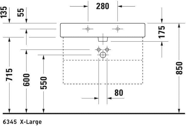 DURAVIT Waschtisch Vero 800 mm mit Überlauf und WonderGliss in Weiß