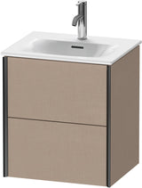 Duravit XViu Waschtischunterbau wandhängend 557 mm, 2 Schubkästen, champagner matt/leinen