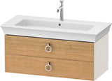 DURAVIT White Tulip Waschtischunterbau wandhängend 984 mm Nussbaum Taupe mit 2 Schubkästen