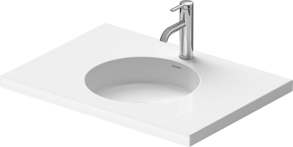 DURAVIT Cape Cod Möbelwaschtisch 700 mm Weiß, ohne Überlauf, mit 1 Hahnloch & Halbsäule