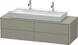 DURAVIT XSquare Waschtischunterbau 1400 mm, 4 Schubkästen, betongrau matt, wandhängend