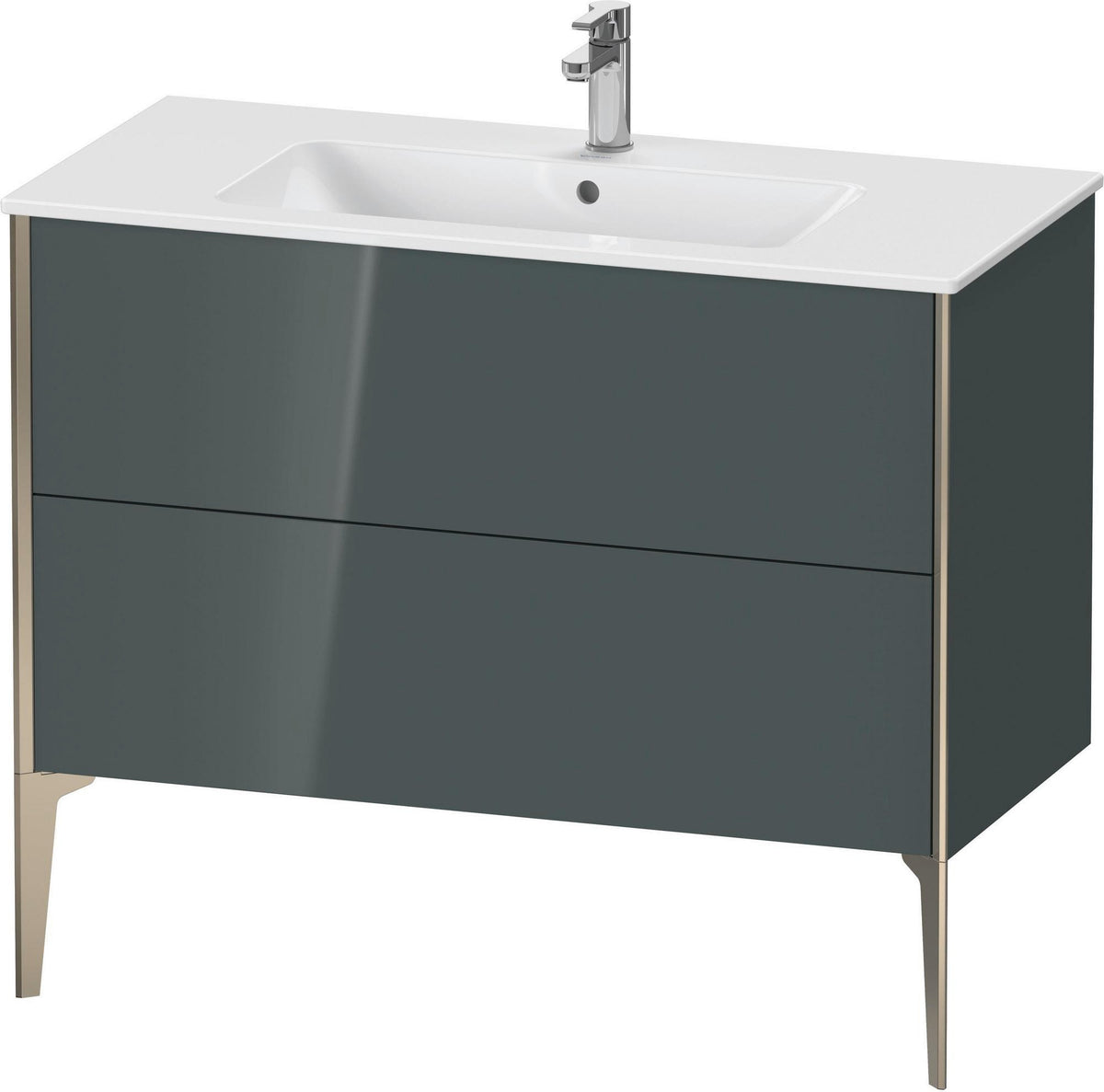 Duravit XViu Waschtischunterbau bodenstehend 1010 mm, 2 Auszüge, weiß matt, Tip-On
