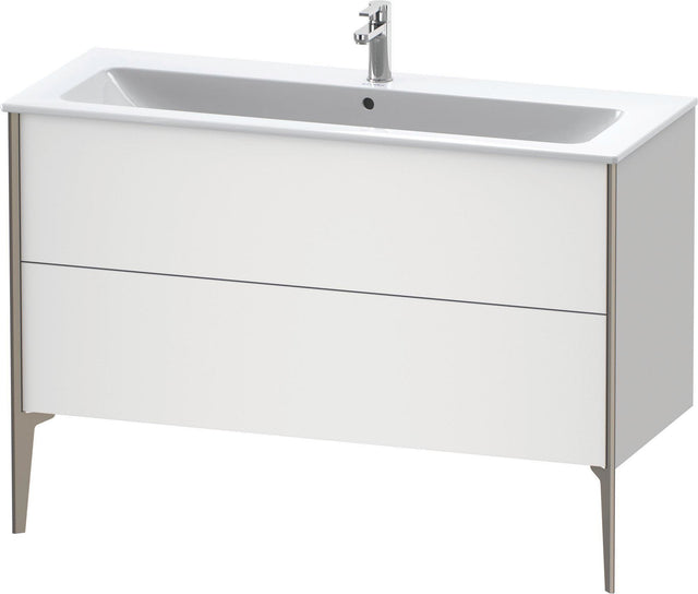DURAVIT XViu Waschtischunterbau bodenstehend 1210 mm, 2 Auszüge, champagner matt/weiß matt