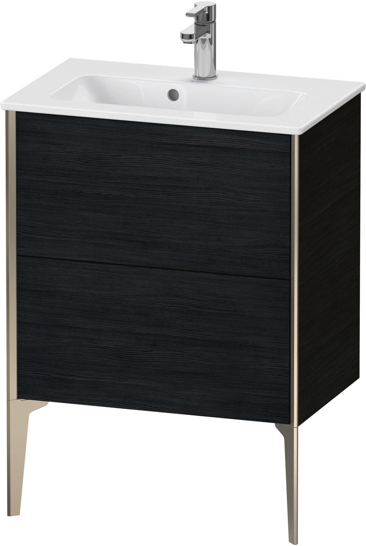 Duravit XViu Waschtischunterbau bodenstehend 610 mm, 2 Auszüge, champagner matt/weiß matt