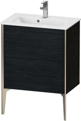 Duravit XViu Waschtischunterbau bodenstehend 610 mm, 2 Auszüge, champagner matt/weiß matt