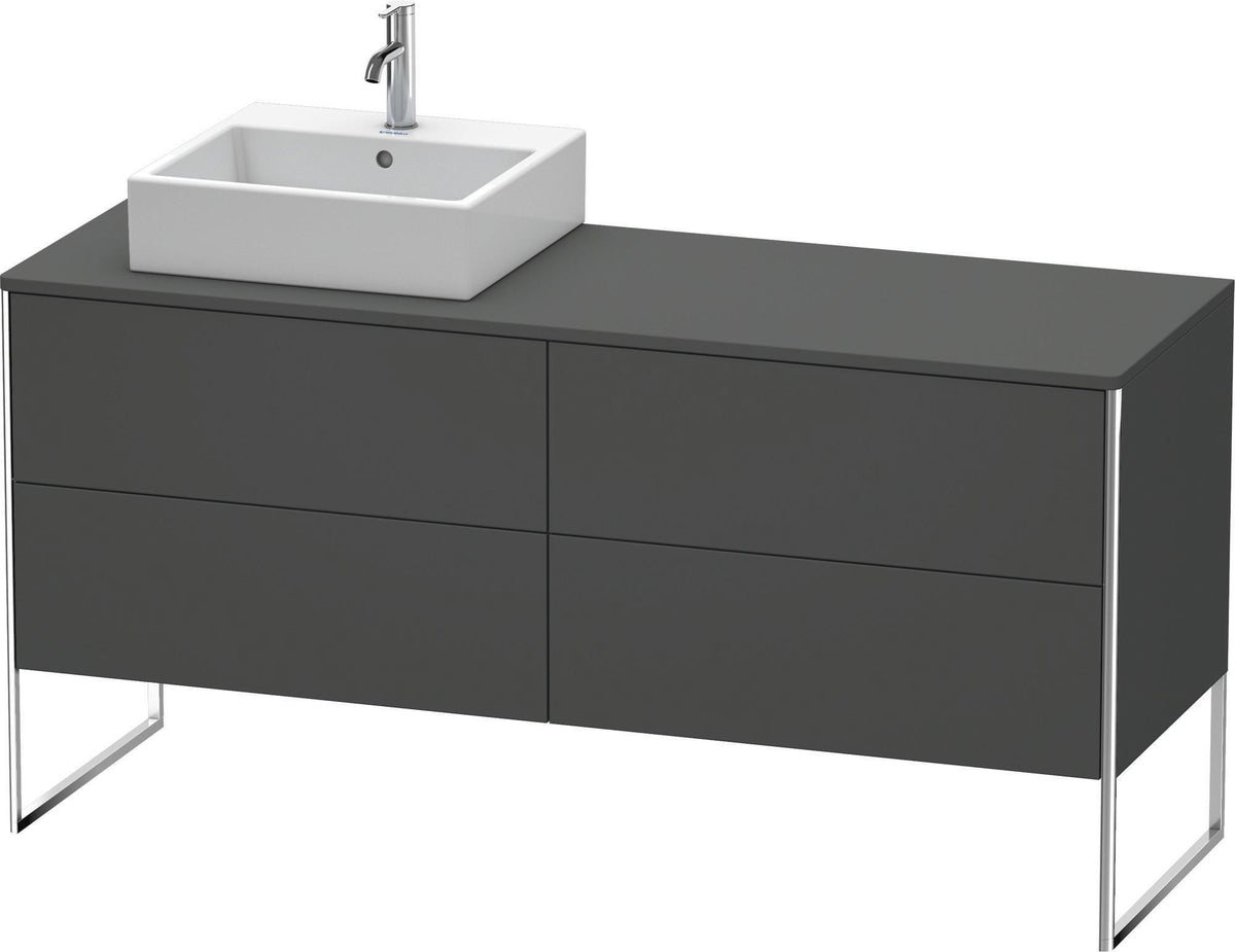 DURAVIT XSquare Waschtischunterbau betongrau matt 1600 mm mit 4 Auszügen, bodenstehend