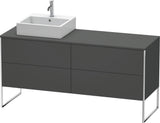 DURAVIT XSquare Waschtischunterbau betongrau matt 1600 mm mit 4 Auszügen, bodenstehend